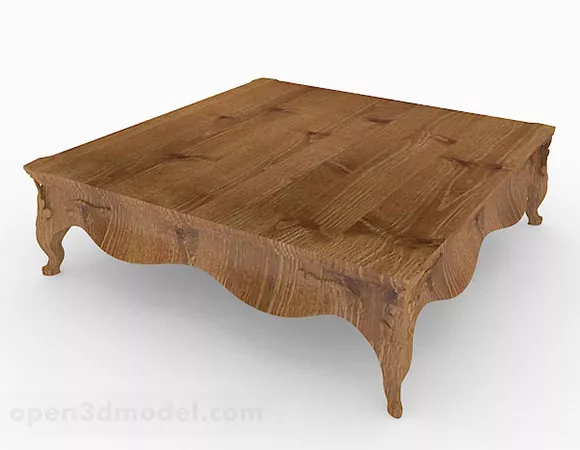 Wooden Brown Coffee Table Furniture V1 3d model Wooden Brown Coffee Table Furniture V1 3d model