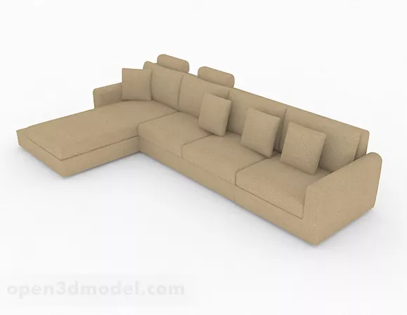 Brown Minimalist Multiseater Sofa Furniture 3d model Brown Minimalist Multiseater Sofa Furniture 3d model
