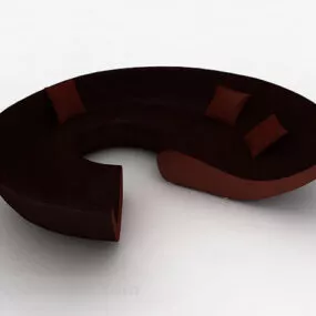 Brown Multiseater Sofa Furniture V2 3d model