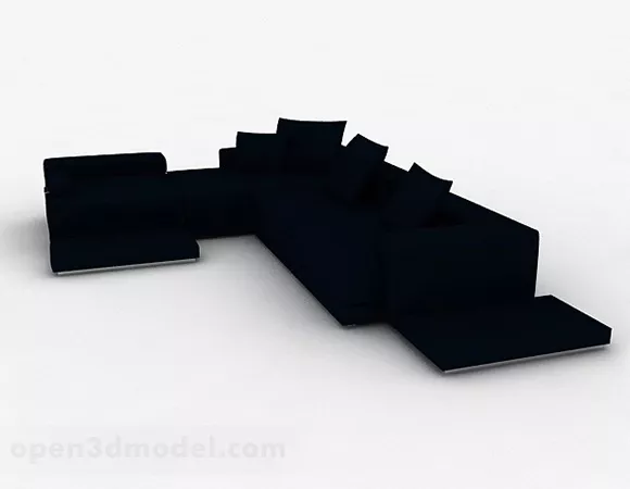 Blue Minimalist Multiseater Sofa Furniture V1 3d model Blue Minimalist Multiseater Sofa Furniture V1 3d model
