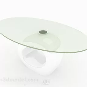 Oval Glass Coffee Table Furniture V2 3d model