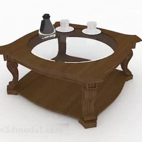 Brown Coffee Table Furniture V3 3d model