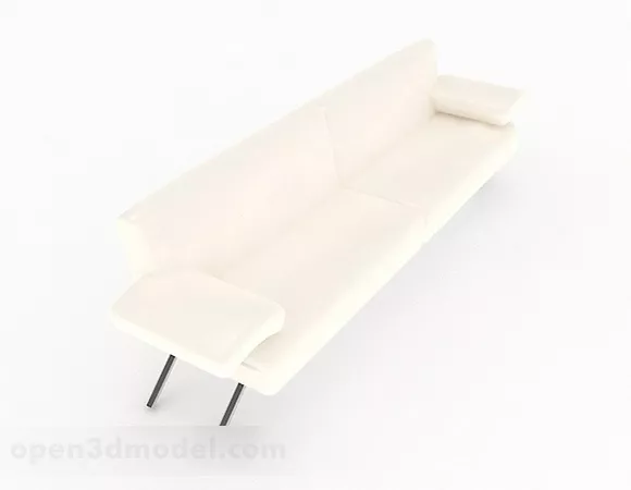 White Multiseater Sofa Furniture V1 3d model White Multiseater Sofa Furniture V1 3d model