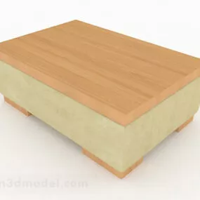 Yellow Wooden Coffee Table Furniture 3d model
