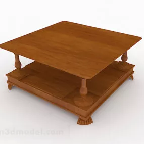 Brown Wooden Coffee Table Furniture V13 3d model