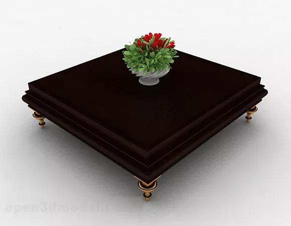 Square Wooden Coffee Table Furniture V1 3d model Square Wooden Coffee Table Furniture V1 3d model