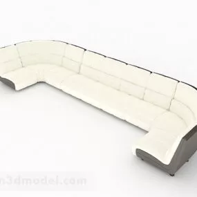 White Multiseater Sofa Furniture V2 3d model
