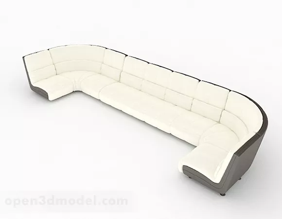White Multiseater Sofa Furniture V2 3d model White Multiseater Sofa Furniture V2 3d model