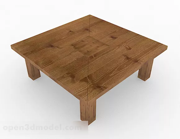Brown Wooden Coffee Table Furniture V16 3d model Brown Wooden Coffee Table Furniture V16 3d model