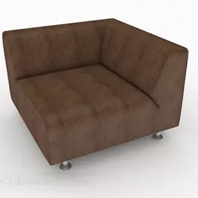 Brown Minimalist Single Sofa Furniture 3d model