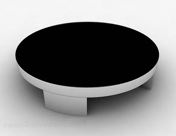 Black Round Coffee Table Furniture 3d model Black Round Coffee Table Furniture 3d model