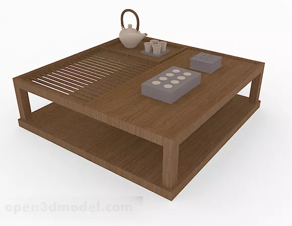 Japanese Wooden Tea Table Furniture V1 3d model Japanese Wooden Tea Table Furniture V1 3d model