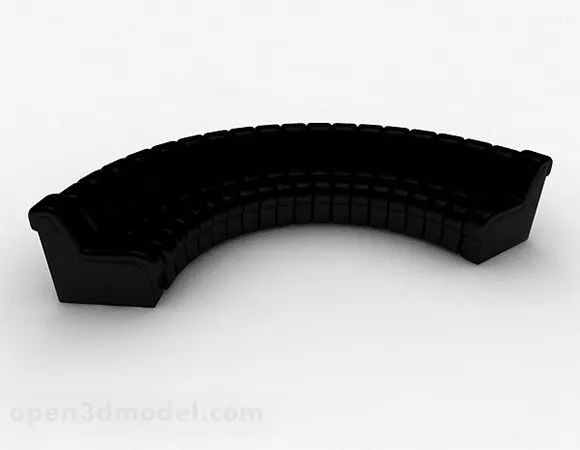Black Multiseater Sofa Furniture 3d model Black Multiseater Sofa Furniture 3d model