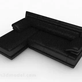 Black Multiseater Sofa Furniture V1 3d model