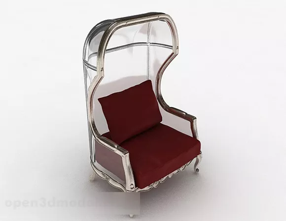Red Single Sofa Furniture 3d model Red Single Sofa Furniture 3d model