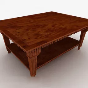 Brown Wooden Coffee Table Furniture V18 3d model
