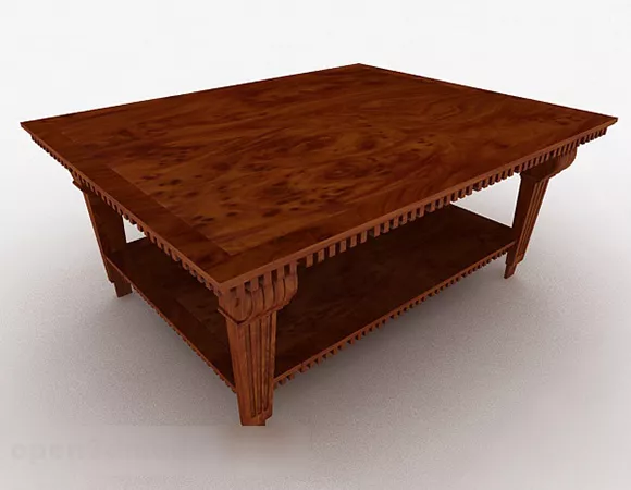 Brown Wooden Coffee Table Furniture V18 3d model Brown Wooden Coffee Table Furniture V18 3d model