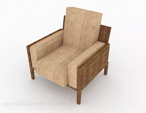 Brown Wooden Single Sofa Furniture V1 3d model Brown Wooden Single Sofa Furniture V1 3d model
