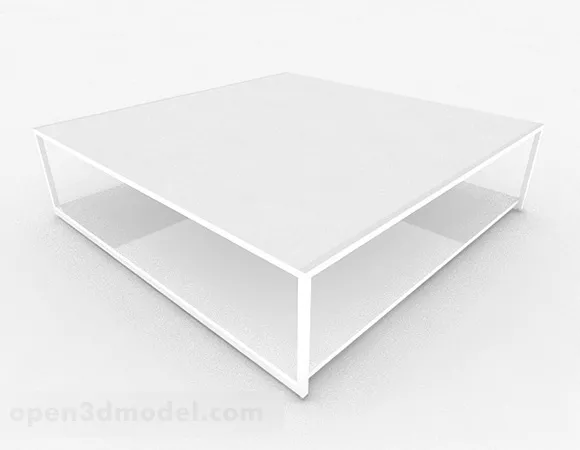 White Square Coffee Table Decor 3d model White Square Coffee Table Decor 3d model