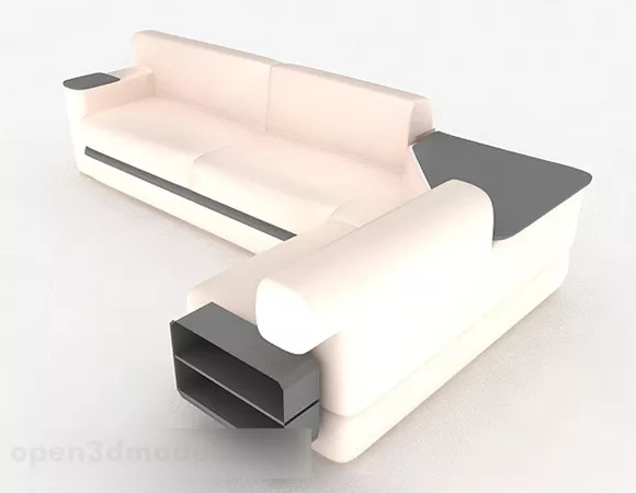 White Multiseater Sofa Decor 3d model White Multiseater Sofa Decor 3d model