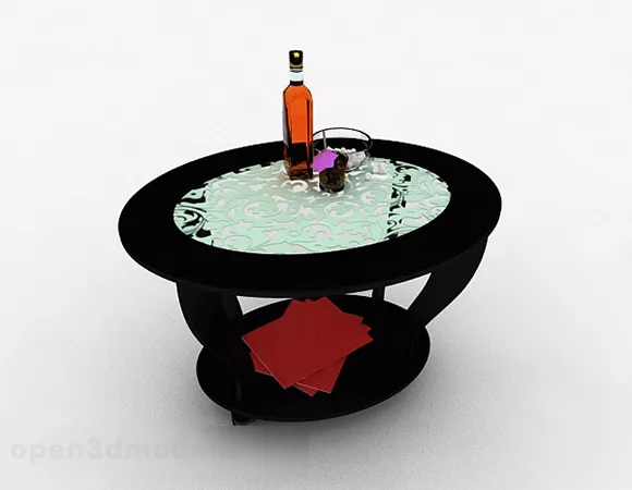 Black Round Coffee Table Decor V1 3d model Black Round Coffee Table Decor V1 3d model