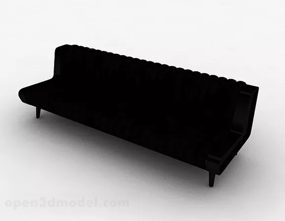 Black Multiseater Sofa Decor 3d model Black Multiseater Sofa Decor 3d model