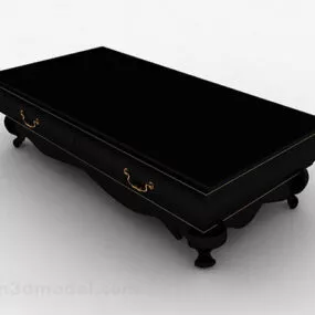 Brown Wooden Coffee Table Decor 3d model