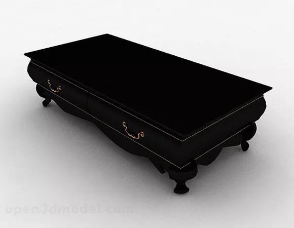 Brown Wooden Coffee Table Decor 3d model Brown Wooden Coffee Table Decor 3d model
