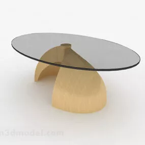 Oval Glass Dining Table Decor 3d model