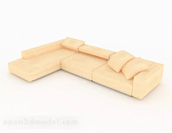 Yellow Multiseater Sofa Decor V1 3d model Yellow Multiseater Sofa Decor V1 3d model