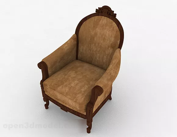 European Brown Single Sofa Decor V1 3d model European Brown Single Sofa Decor V1 3d model