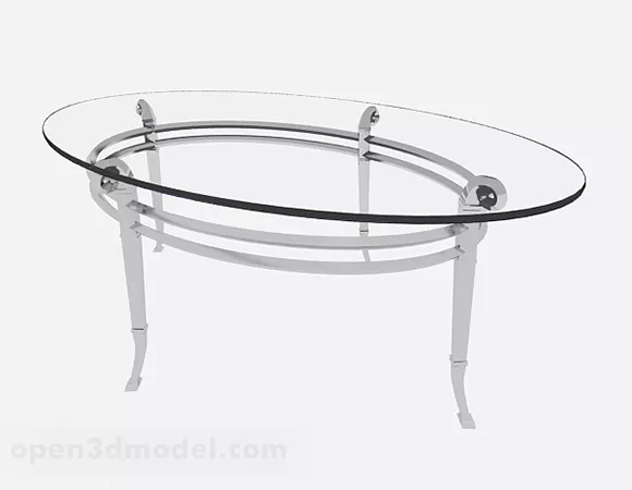Oval Glass Dining Table V1 3d model Oval Glass Dining Table V1 3d model