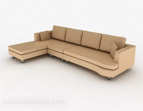 Brown Multiseater Sofa V3 3d model Brown Multiseater Sofa V3 3d model