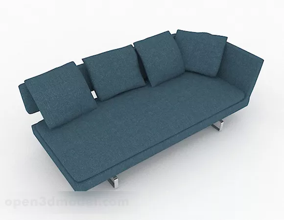 Blue Minimalist Multiseater Sofa 3d model Blue Minimalist Multiseater Sofa 3d model