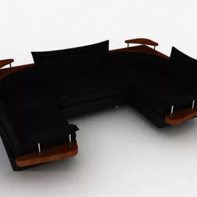 Black Multiseater Sofa V2 3d model