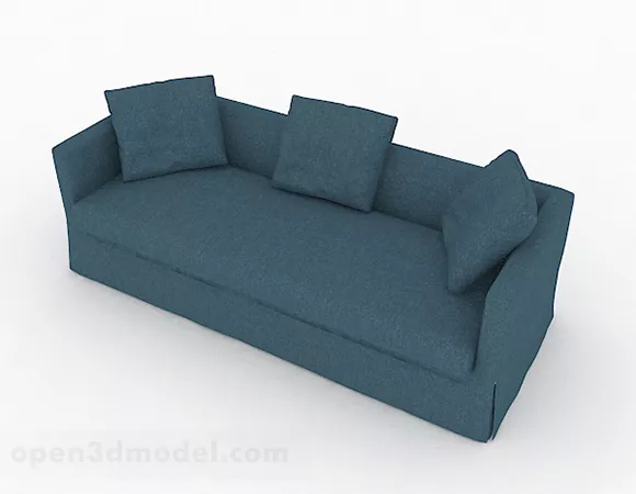 Blue Multiseater Sofa V1 3d model Blue Multiseater Sofa V1 3d model