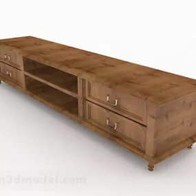 Brown Wooden Tv Cabinet V24 3d model