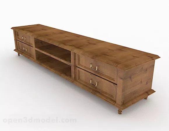 Brown Wooden Tv Cabinet V24 3d model Brown Wooden Tv Cabinet V24 3d model