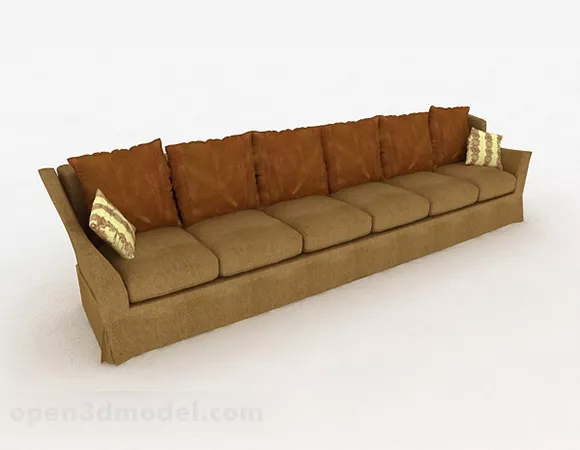 Brown Multiseater Sofa V4 3d model Brown Multiseater Sofa V4 3d model