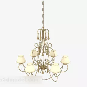 European Brown Chandelier V6 3d model