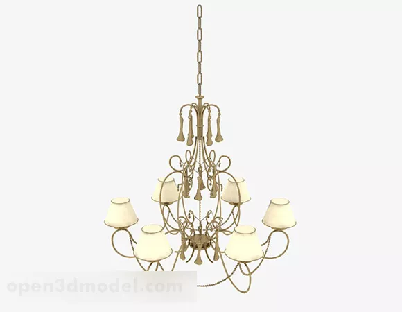 European Brown Chandelier V6 3d model European Brown Chandelier V6 3d model