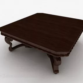 Brown Wooden Coffee Table V19 3d model