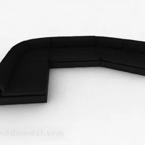Black Multiseater Sofa V4 3d model