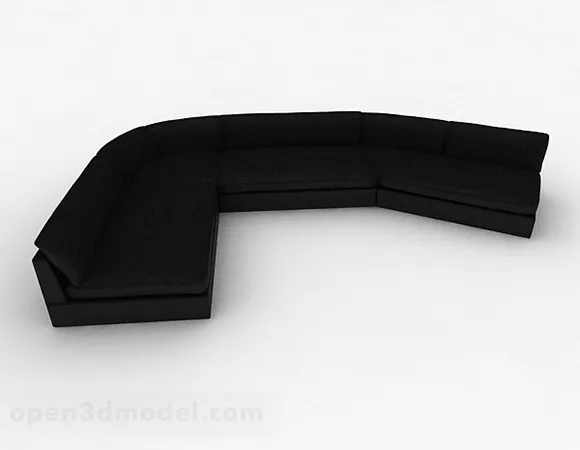 Black Multiseater Sofa V4 3d model Black Multiseater Sofa V4 3d model