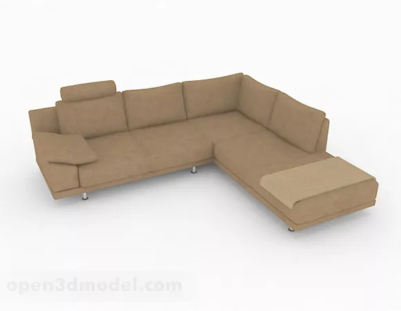 Brown Multiseater Sofa V5 3d model Brown Multiseater Sofa V5 3d model