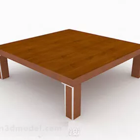 Brown Wooden Simple Coffee Table V1 3d model