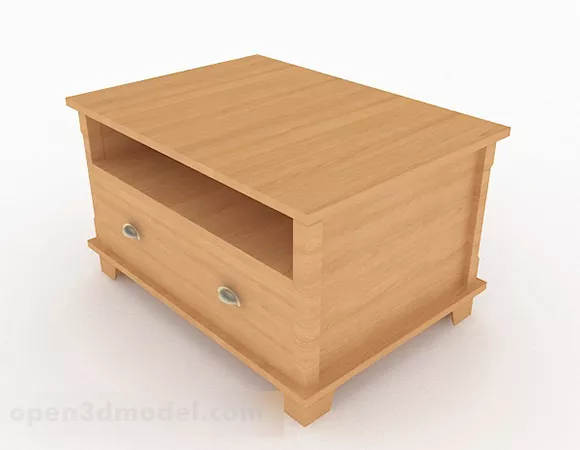 Brown Wooden Bedside Table V11 3d model Brown Wooden Bedside Table V11 3d model