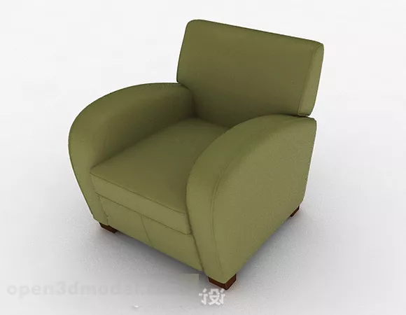 Green Minimalist Single Sofa 3d model Green Minimalist Single Sofa 3d model