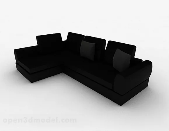 Black Multiseater Sofa V5 3d model Black Multiseater Sofa V5 3d model