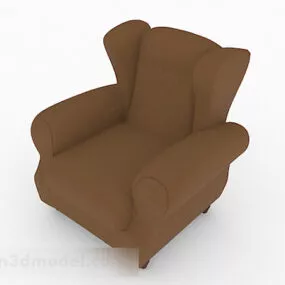 Brown Minimalist Single Sofa V2 3d model